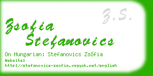 zsofia stefanovics business card